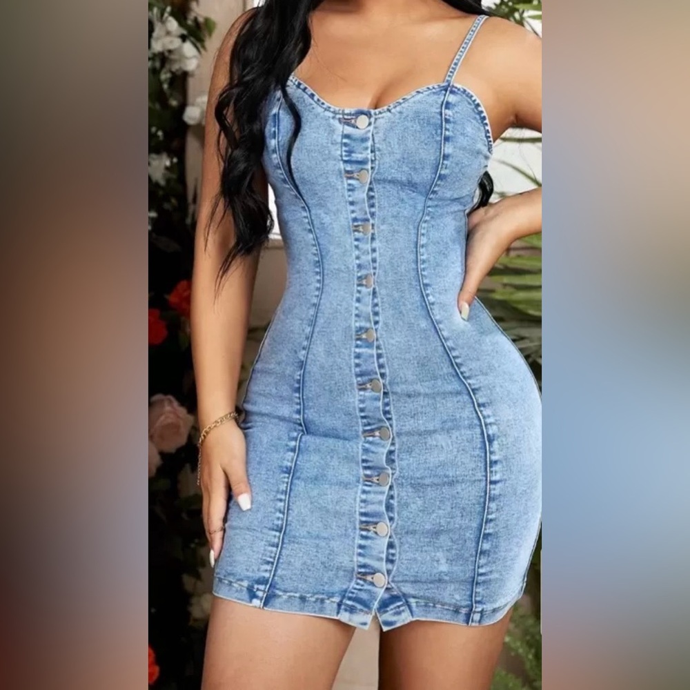 Denim Button-Down Dress